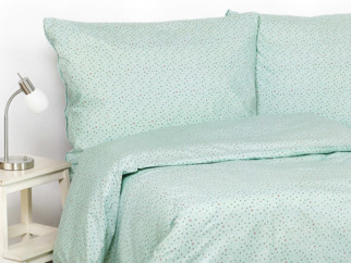 Bavlnené posteľné obliečky - vzor 837 drobné kvietky na mentolovom