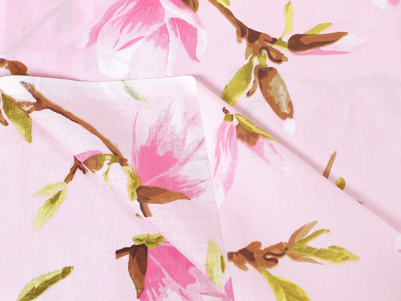 Bavlnené plátno - ružové magnólie
