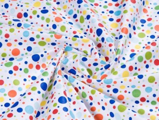Bavlnené plátno SIMONA - vzor 386 farebné bodky - metráž š. 145cm
