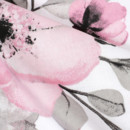 Okrúhly obrus 100% bavlnené plátno - kvety sakury