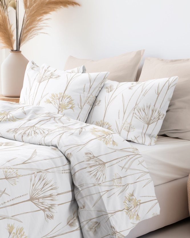 Bavlnené posteľné obliečky - okrasné rastliny