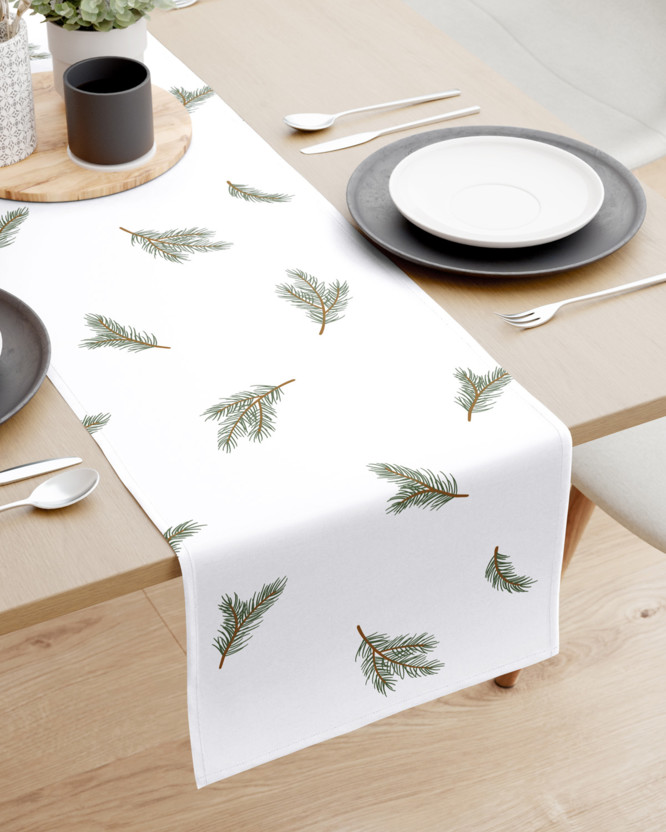 Vianočný behúň na stôl 100% bavlnené plátno - vôňa smreka