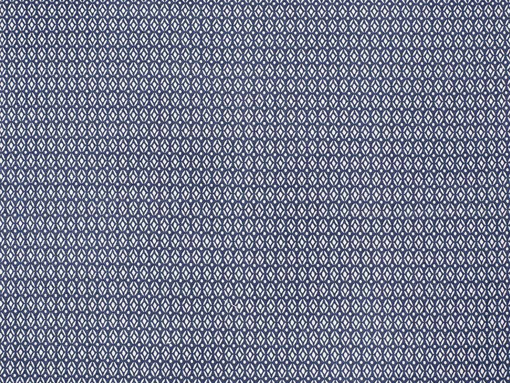 Bavlnené plátno - geometrické tvary na tmavo modrom