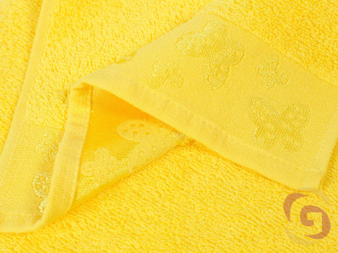 Detský froté uterák Motýliky 30x50 cm - žltý