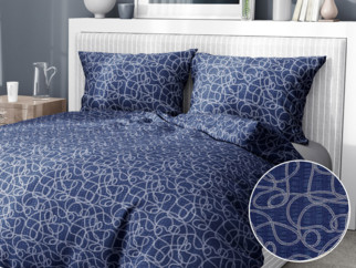 Krepové posteľné obliečky - vzor 931 námornícka laná na tmavo modrom
