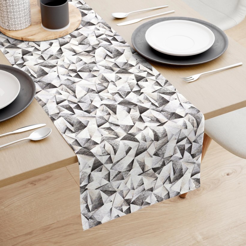 Behúň na stôl Loneta - sivé žíhané tvary