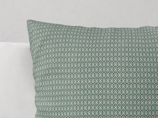 Bavlnená obliečka na vankúš - vzor geometrické tvary na tmavo zelenom