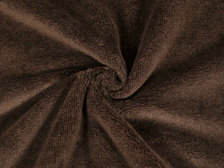 Froté Velur tmavo hnedé obojstranné, metráž š. 150 cm