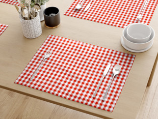 Prestieranie na stôl 100% bavlnené plátno - červené a biele kocky - sada 2ks