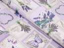 Teflónový obrus - patchwork levanduľou s motýľmi