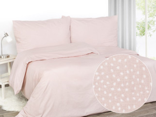 Bavlnené posteľné obliečky - vzor 1017 biele drobné bodky na staroružovom
