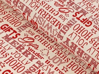 Vianočná bavlnená látka - Merry Christmas - metráž š. 150 cm