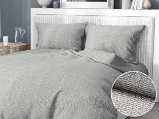 Krepové posteľné obliečky - vzor 811 drobné biele tvary na sivom
