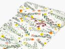 Bavlnené plátno SIMONA - maľované kvety s lístkami - metráž š. 220 cm