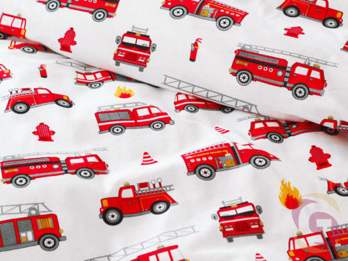 Detské bavlnené obliečky - vzor hasičská autá