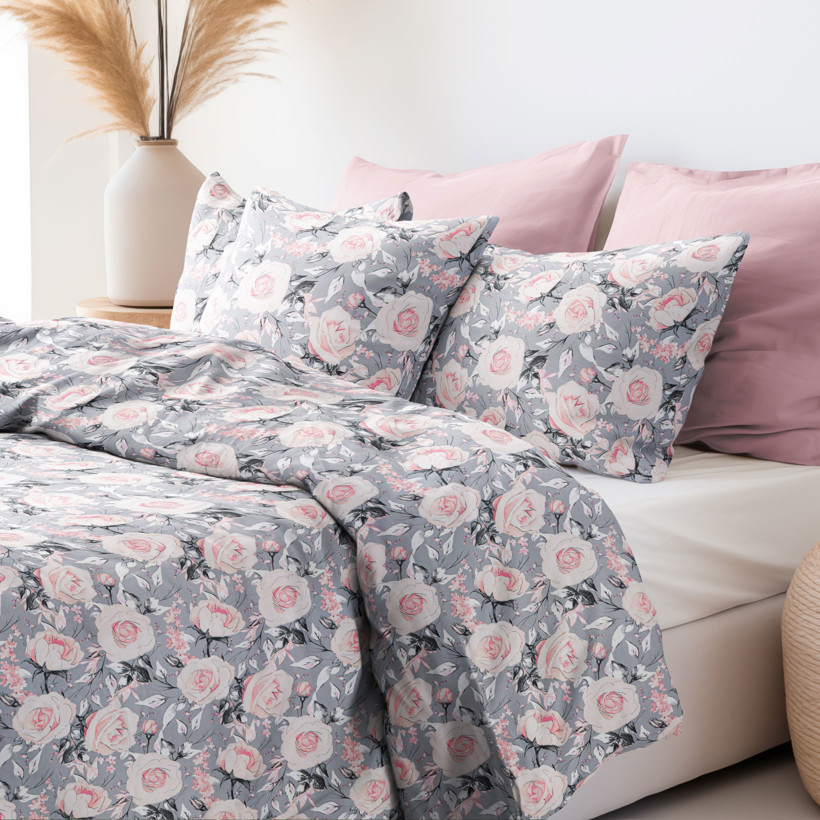 Bavlnené posteľné obliečky - staroružové kvety