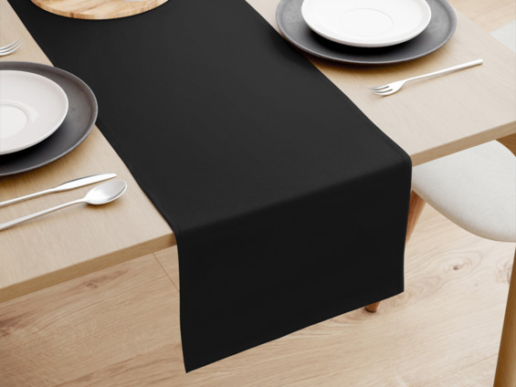 Bavlnený behúň na stôl - čierny