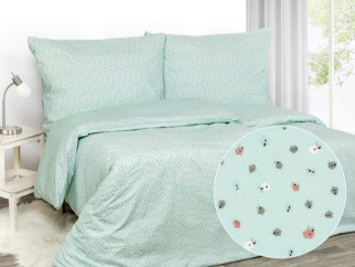 Bavlnené posteľné obliečky - vzor 837 drobné kvietky na mentolovom