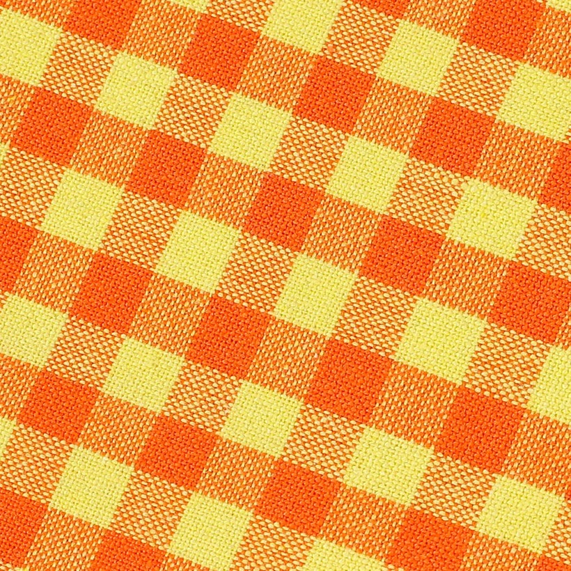 Kuchynská bavlnená utierka - malé oranžovo-žlté kocky