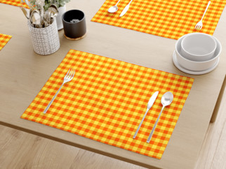 Prestieranie na stôl 100% bavlna - malé oranžovo-žlté kocky - sada 2ks