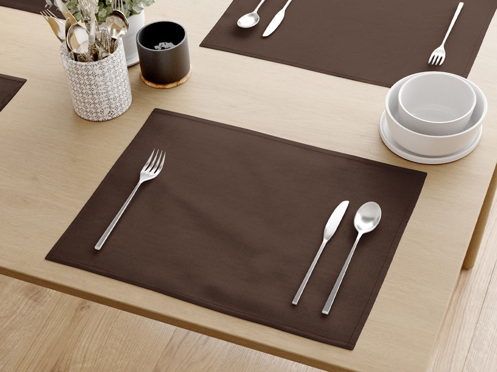 Prestieranie na stôl 100% bavlnené plátno - tmavo hnedé - sada 2ks