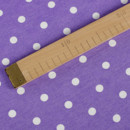 Dekoračná látka Loneta - biele bodky na fialovom - šírka 140, 280 cm
