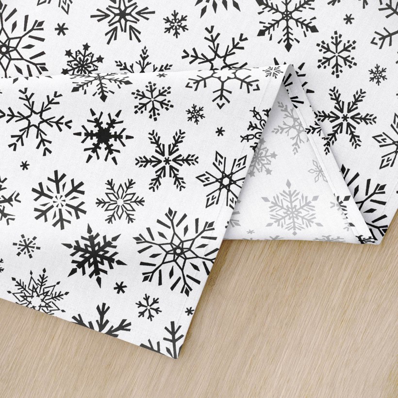 Vianočné prestieranie na stôl 100% bavlnené plátno - snehové vločky - sada 2ks
