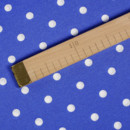 Dekoračná látka Loneta - biele bodky na tmavo modrom - šířka 140 cm