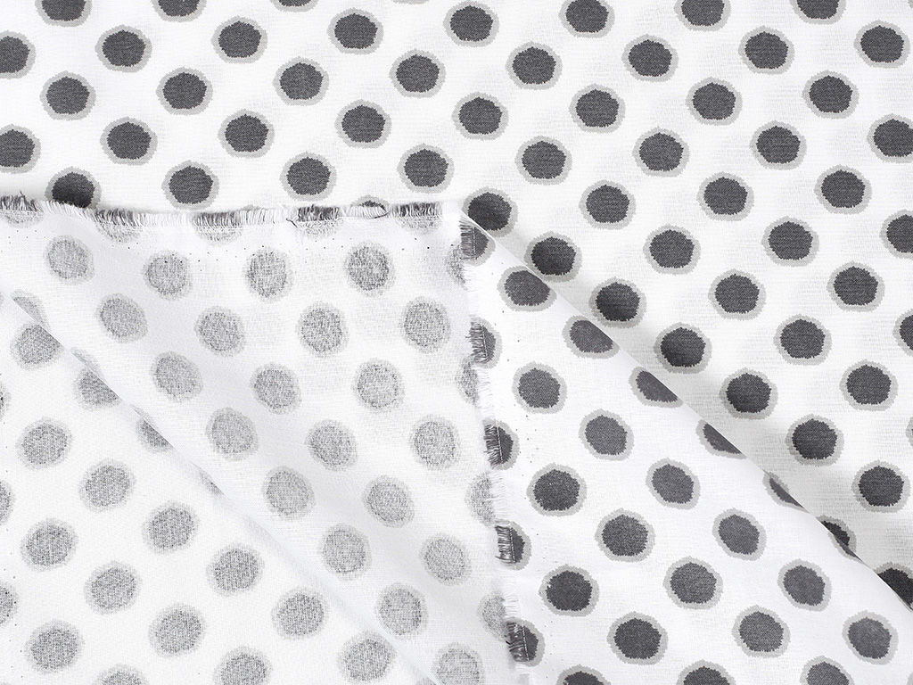 Bavlnené plátno - sivé dizajnové bodky