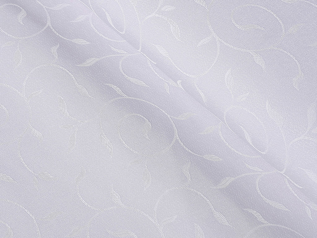 Teflónová látka na obrusy - biela s fialovým nádychom s velkými ornamentami