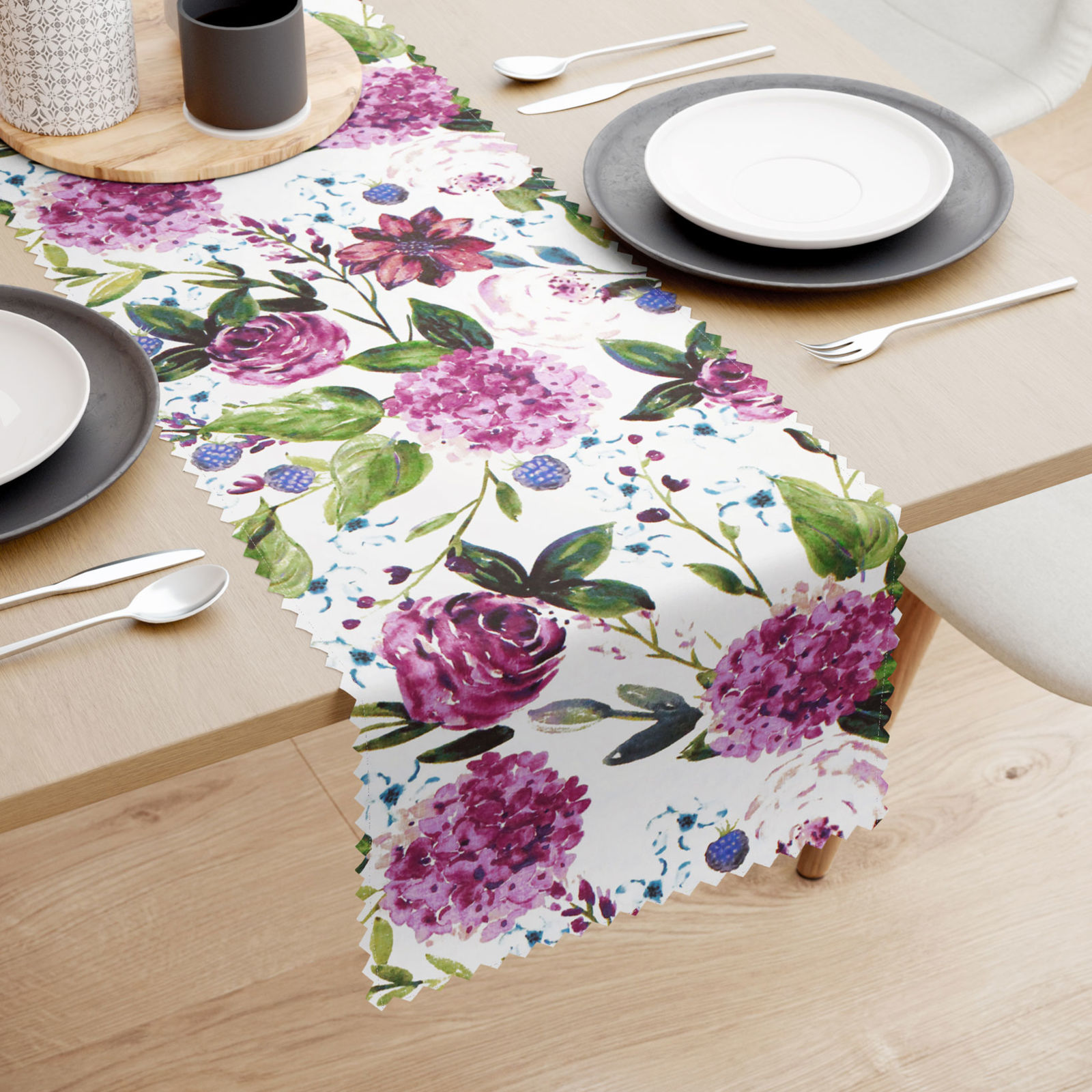Behúň na stôl teflónový - motív fialových hortenzií