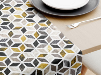 Dekoračný behúň na stôl VINTAGE - vzor mozaika so zlatou