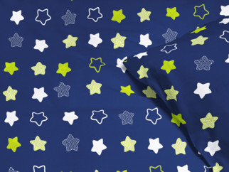 Detské bavlnené obliečky - vzor 746 hviezdy na tmavo modrom