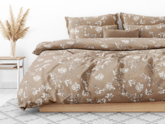 Flanelové posteľné obliečky - vzor 1003 ľalie na hnedom
