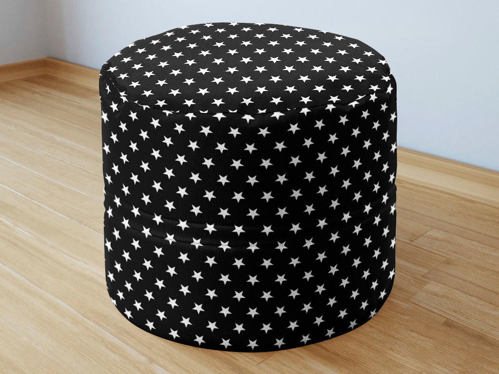 Bavlnený sedacie bobek 50x40cm - biele hviezdičky na čiernom