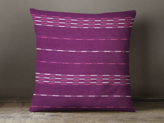 Bavlnená obliečka na vankúš KANAFAS - vzor fialové pruhy