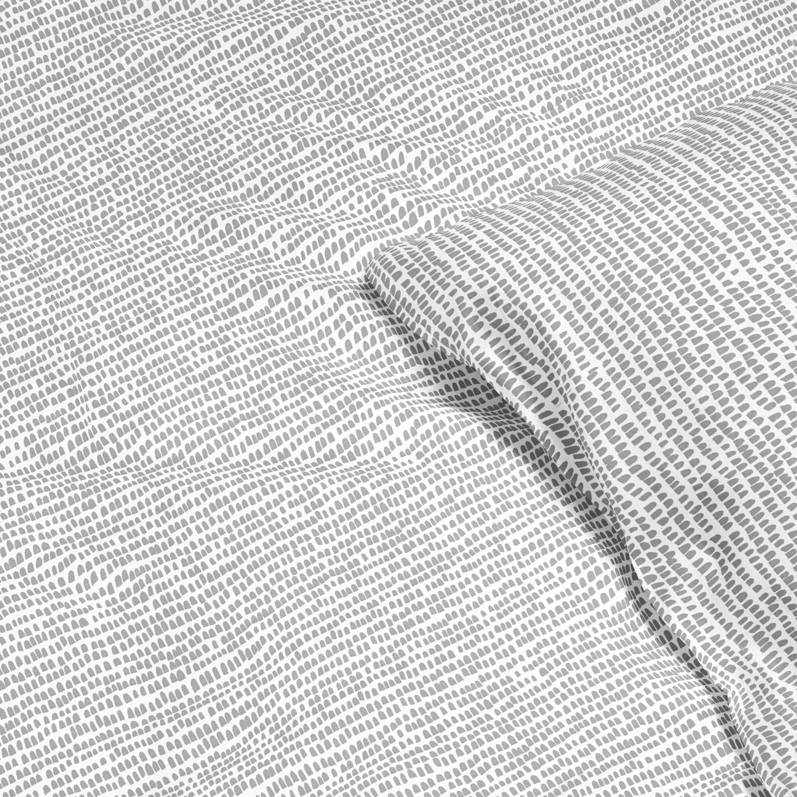 Bavlnené posteľné obliečky - drobné sivé tvary na bielom