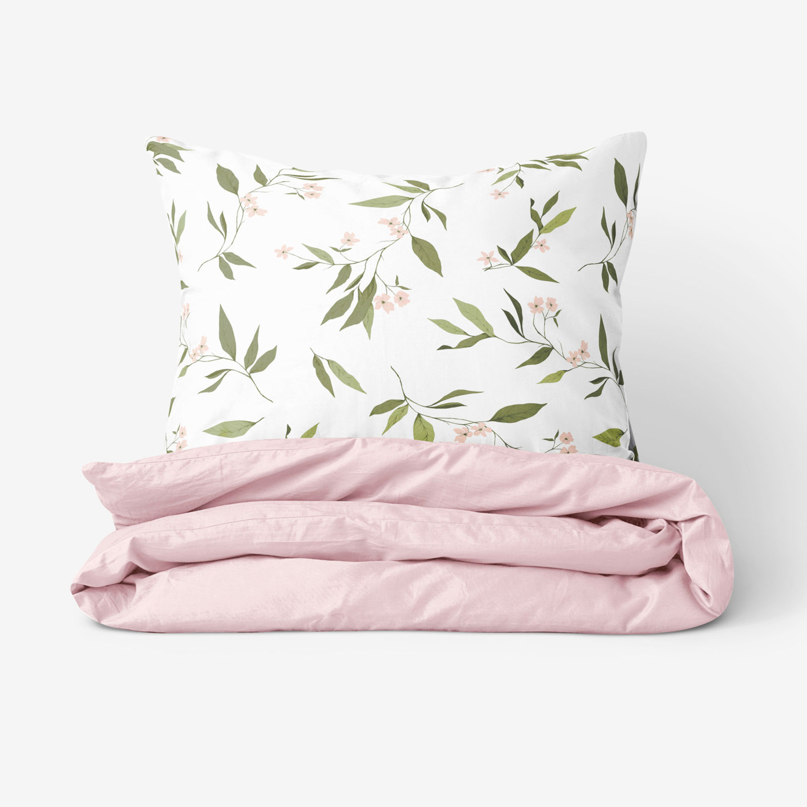 Bavlnené posteľné obliečky Duo - vôňa jazmínu s púdrovo ružovou