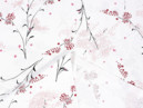 Bavlnené plátno SIMONA - vzor 934 japonské kvety na bielom - metráž š. 145cm