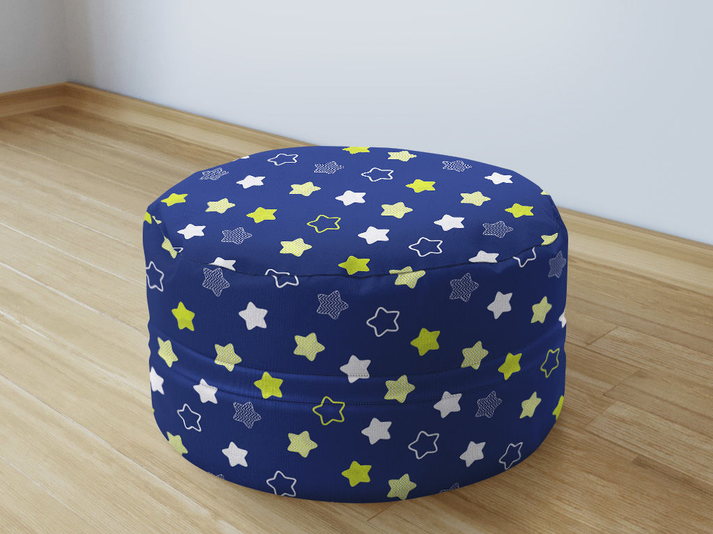 Detský bavlnený sedacie bobek 50x20cm - hviezdy na tmavo modrom