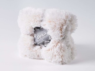 Luxusná deka - mikro s extra dlhým vlasom - béžová/biela