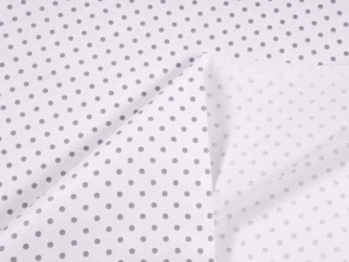 Bavlnený záves - vzor sivé bodky na bielom