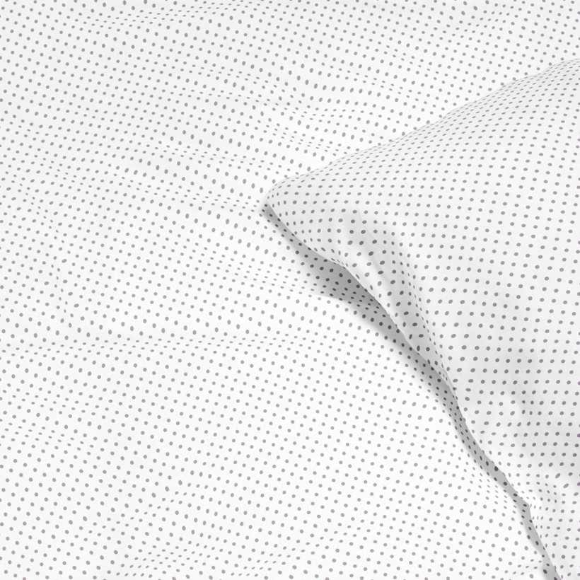 Bavlnené posteľné obliečky - sivé bodky na bielom