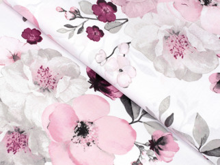 Bavlnené plátno Simona - kvety sakury - metráž š. 220 cm