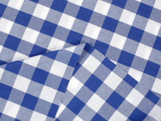 Dekoračný záves MENORCA - vzor veľké modré a biele kocky