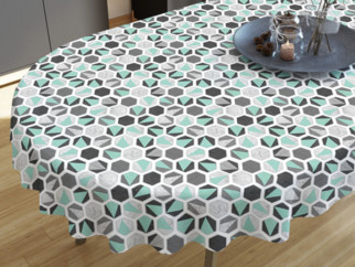 Oválny dekoračný obrus LONETA - vzor mintový hexagon