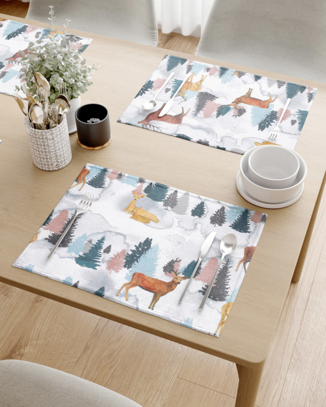 Prestieranie na stôl Loneta - maľovaní jeleni a srnky - sada 2ks