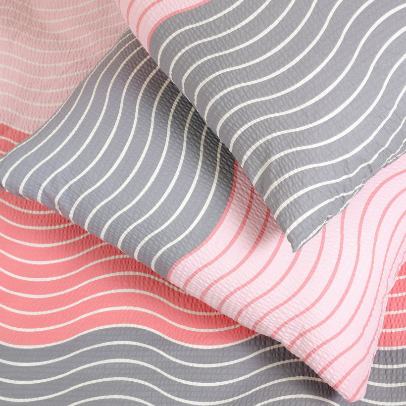 Krepové posteľné obliečky Deluxe - ružové vlnky