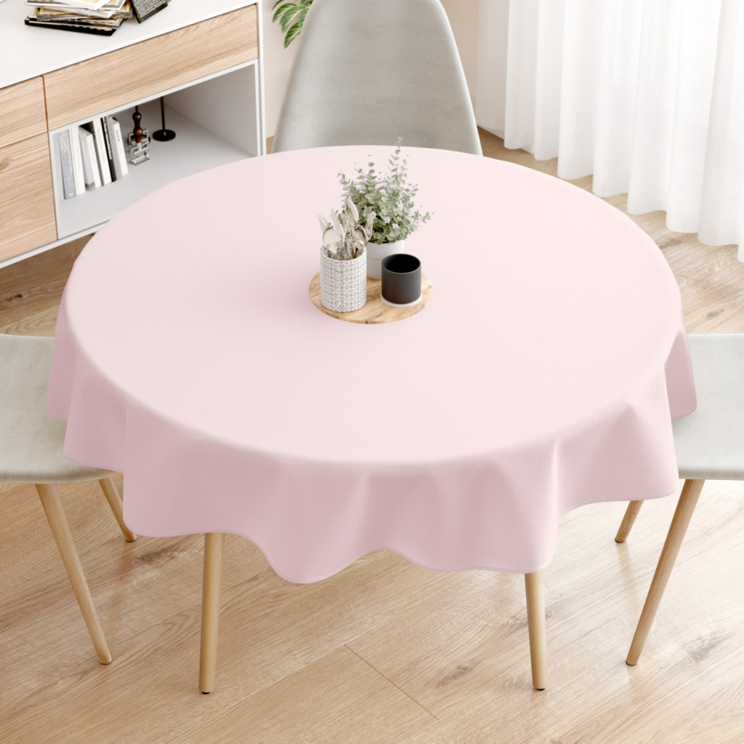 Okrúhly obrus 100% bavlnené plátno - púdrovo ružový