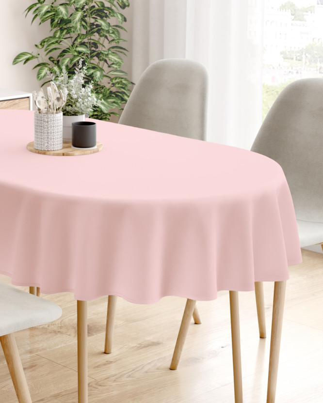 Oválny obrus 100% bavlnené plátno - púdrovo ružový